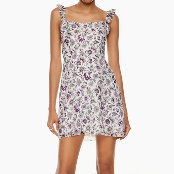 Aritzia Wilfred Fete Dress in Purple Floral - Picture 1 of 7
